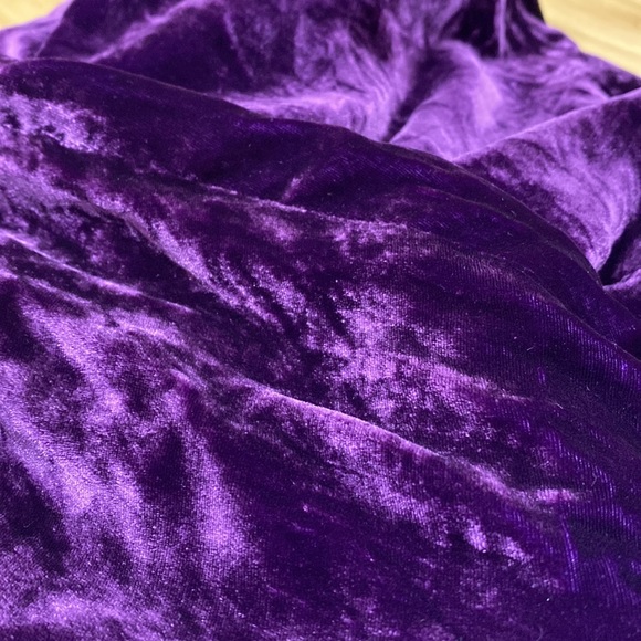 **NWOT ** Ralph Lauren Deep Purple Silk Velvet Wrap Look Brooch Buckle Dress 8 - Picture 14 of 15